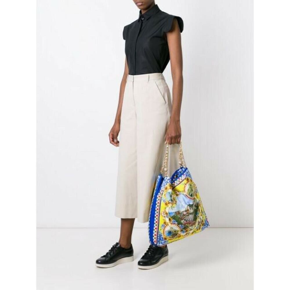 Dolce Gabbana Women 42 Wide Leg Chino Trousers Culottes Italy